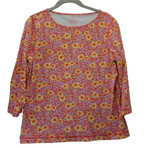 Jones New York Sport Womens Top Multi-Color Size Large 100% Cotton Pullover